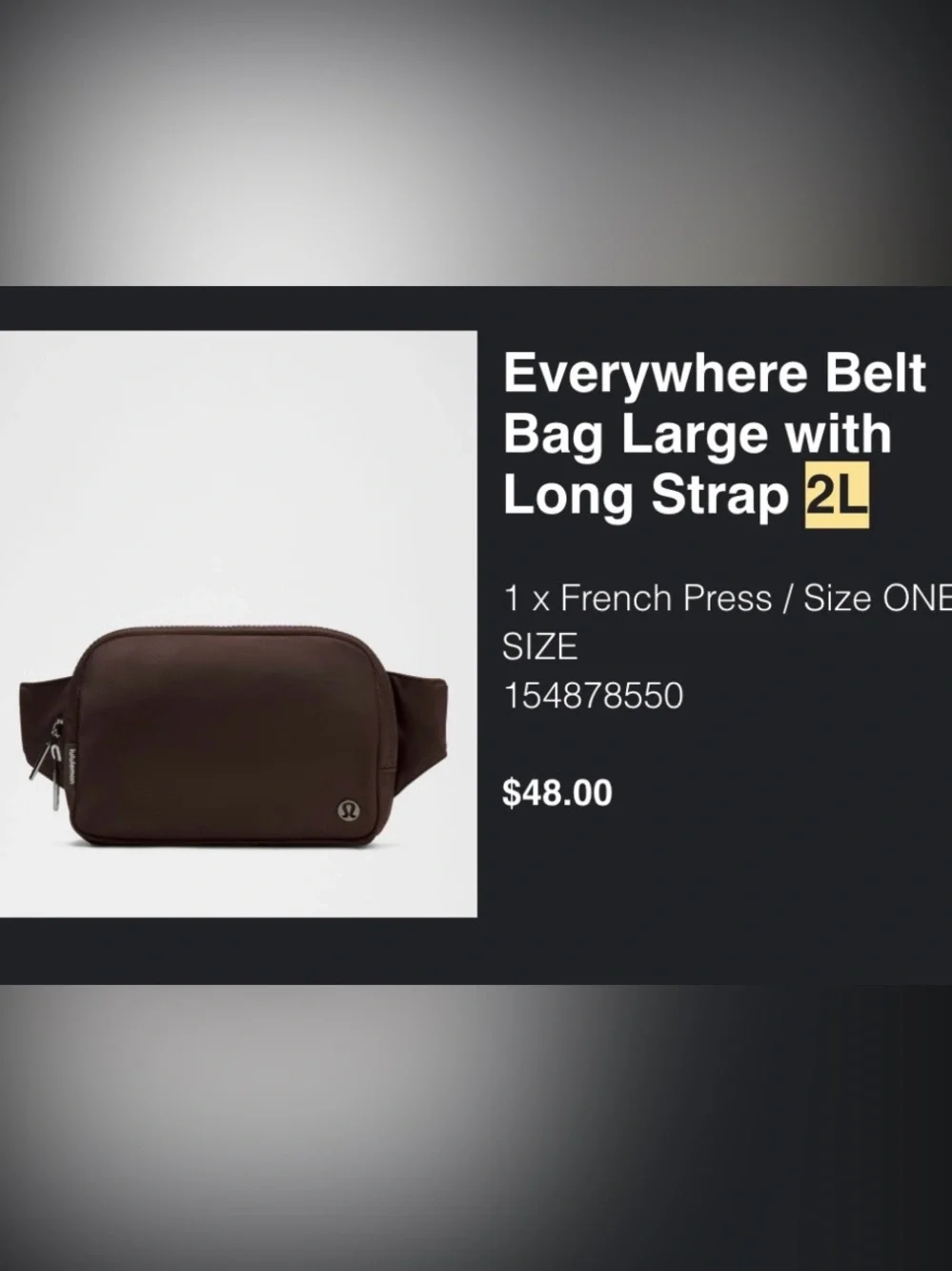 2L Everywhere Belt Bag Large with Long Strap - French Press/Brown